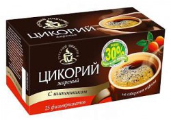 Цикорий, Русский цикорий ф/пак. 2 г №25 жареный с шиповником